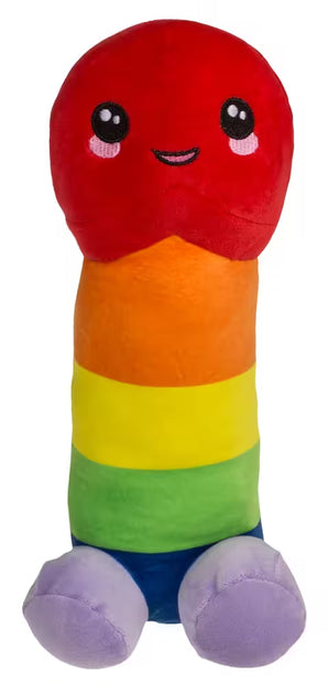 Pénis en peluche de 30 cm - Arc-en-ciel
