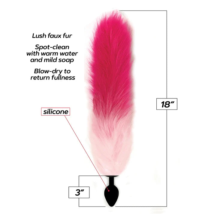 Foxy fox Tail Silicone butt Plug Pink