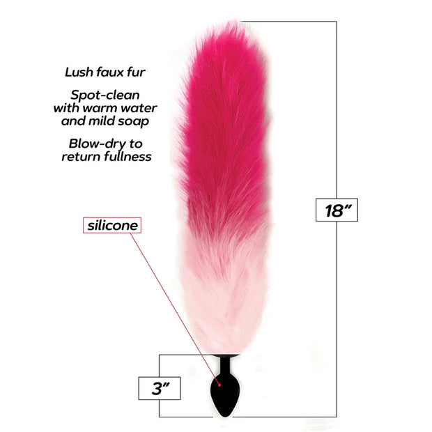 Foxy fox Tail Silicone butt Plug Pink