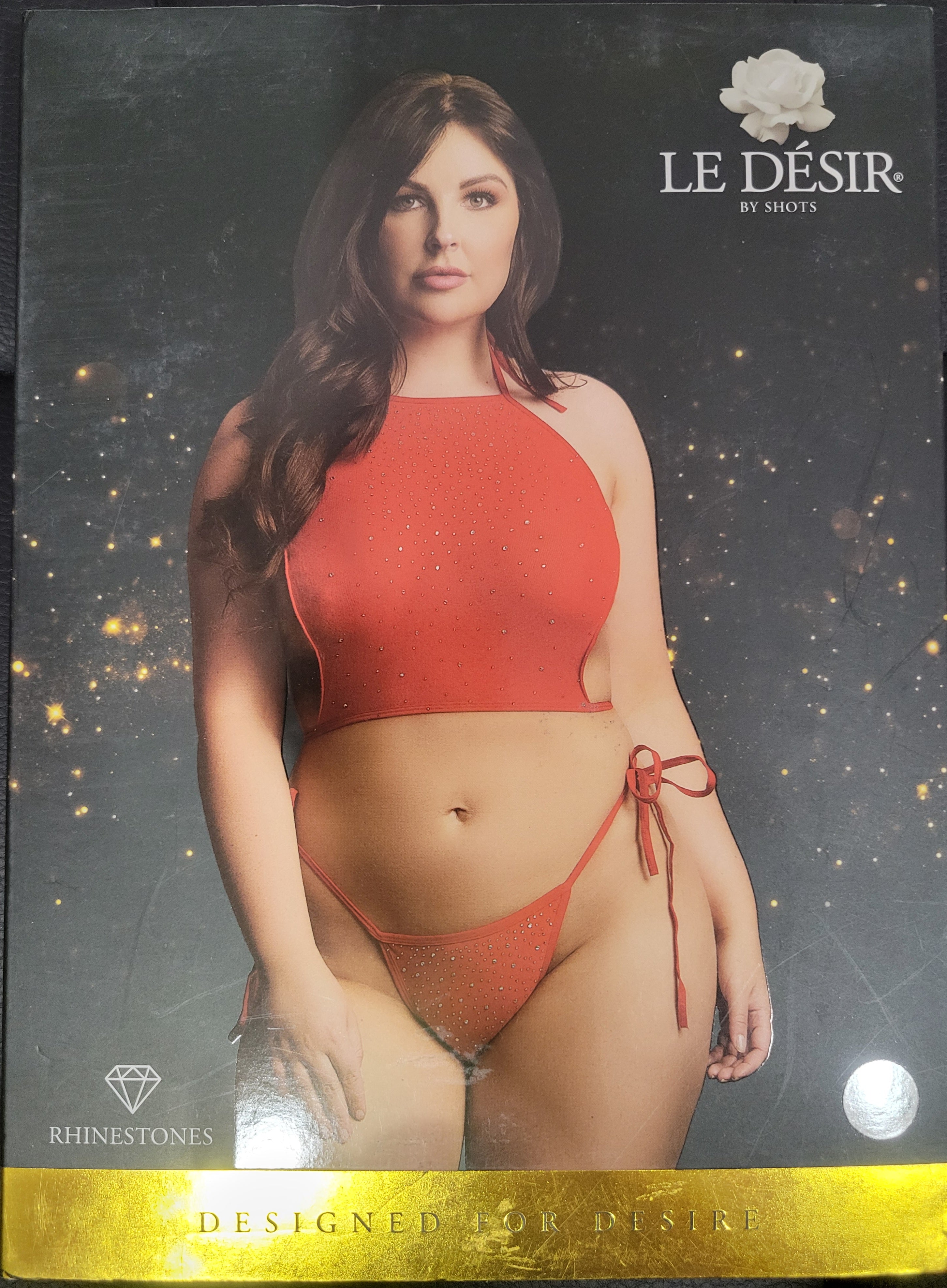 Le Désir- Festive rhinestone top and thong
