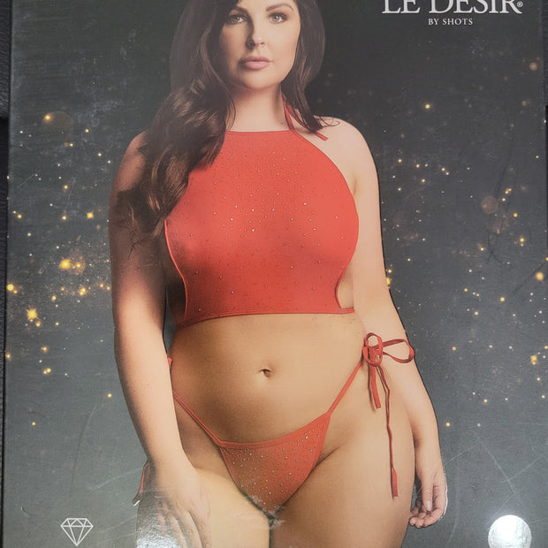 Le Désir- Festive rhinestone top and thong