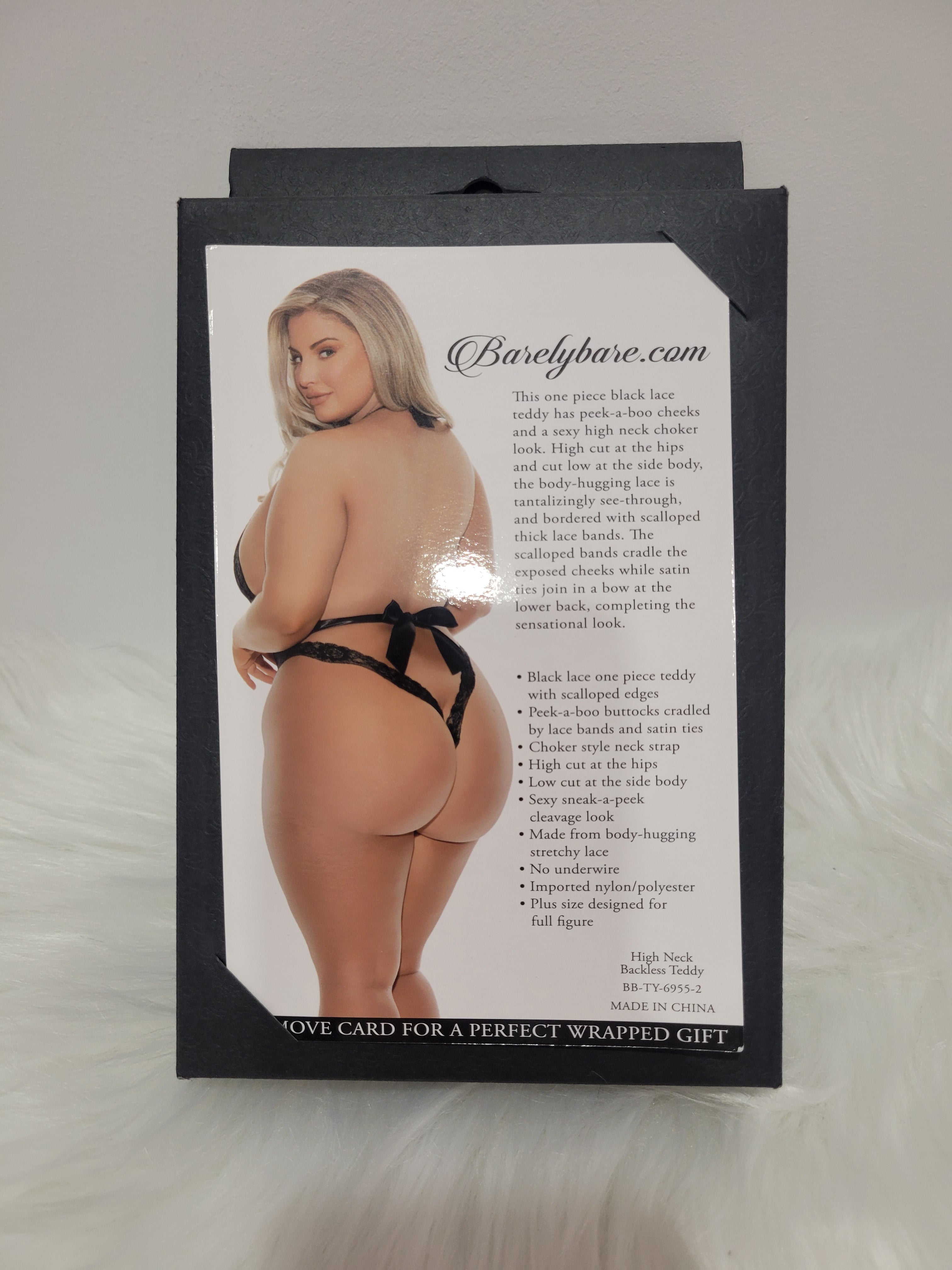 Barely Bare- High neck backless teddy