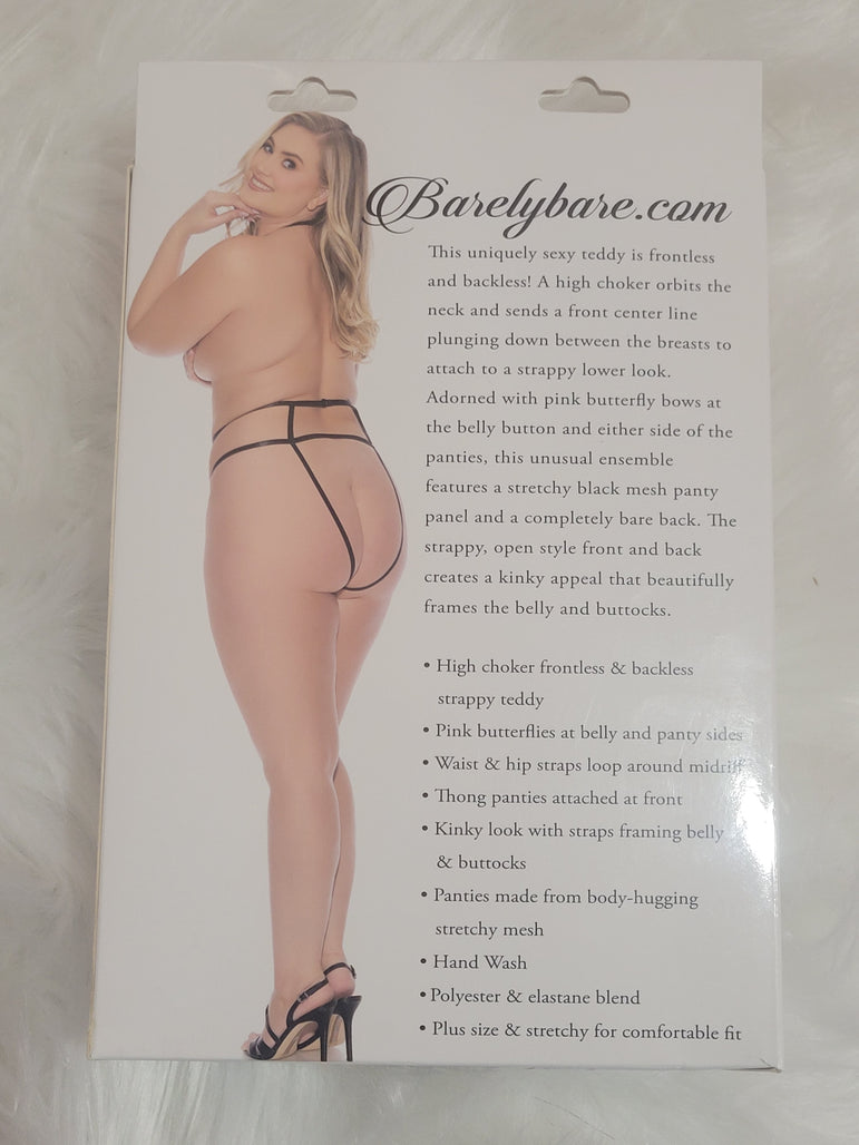 Barely Bare- Topless choker teddy- Plus size