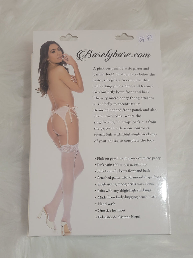 Barely Bare- All-in-one garter & panty peach