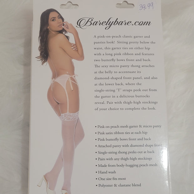 Barely Bare- All-in-one garter & panty peach
