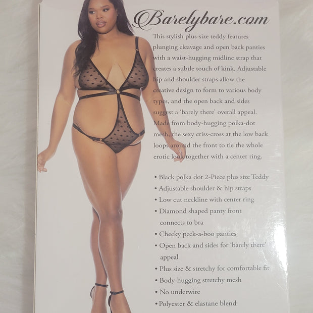 Barely Bare- Teddy with open back- Plus size