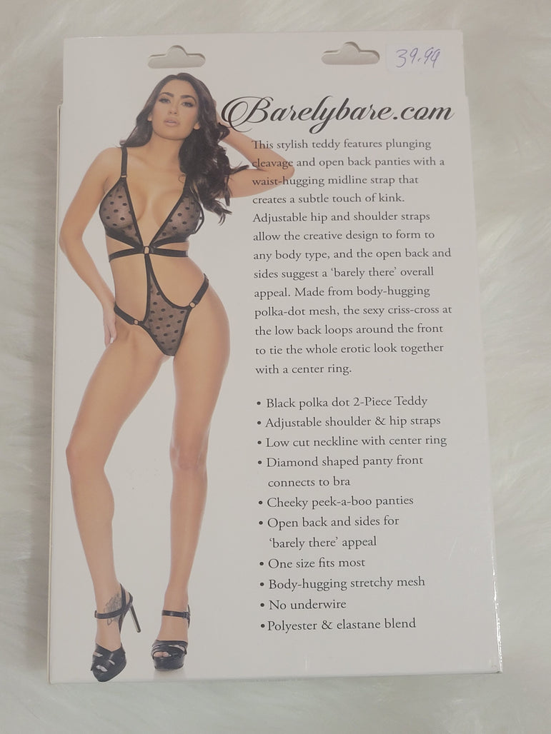 Barely Bare- Strappy bikini teddy