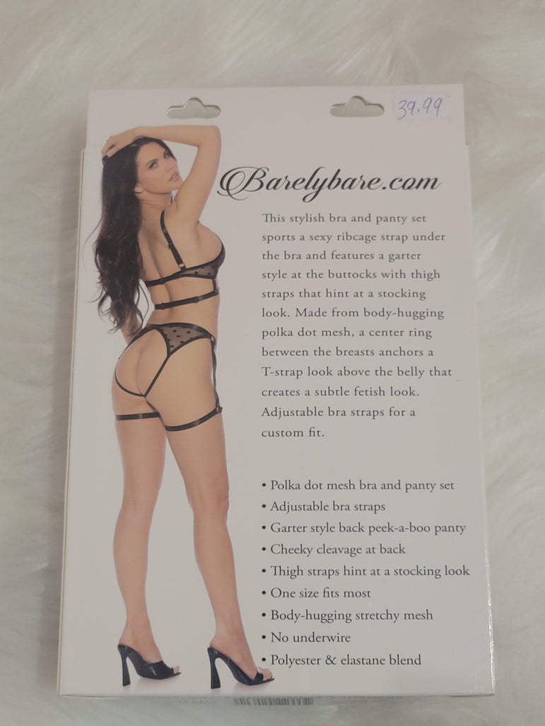 Barely Bare- Strappy harness bra & panty