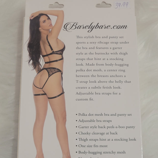 Barely Bare- Strappy harness bra & panty
