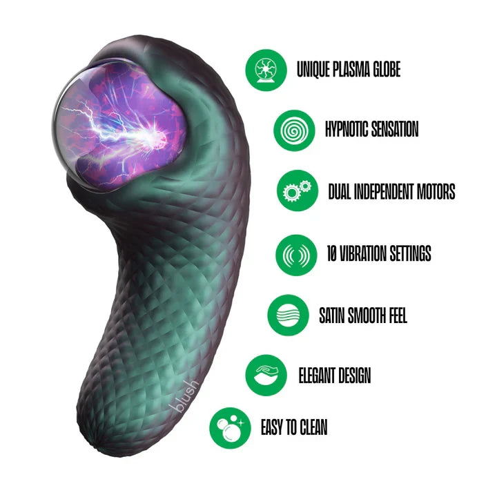 Temptasia - Vibrateur à pulsations serpent enchanté avec globe de plasma mystique - Millénaires sombres