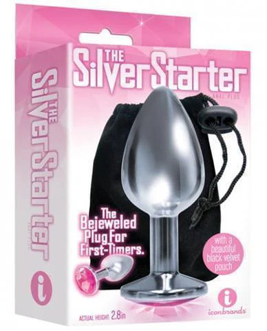 Silver Starter Bejeweled àstainless Steel Plug - Pink