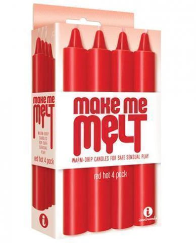 Bougies parfumées Make me Melt Sensual Warm-Drip, lot de 4, rouges