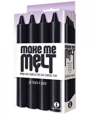 Bougies parfumées Make me Melt Sensual Warm-Drip, lot de 4, noires