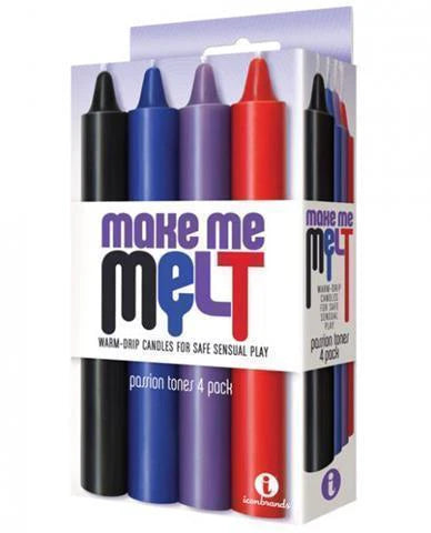 Bougies parfumées Make me Melt Sensual Warm-Drip, paquet de 4, tons passion