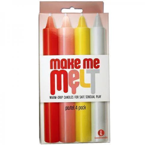 Bougies parfumées Make me Melt Sensual Warm Drip, lot de 4, teinte pastel