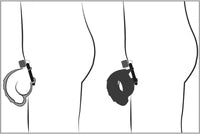 Cage à testicules et à pénis en velours noir