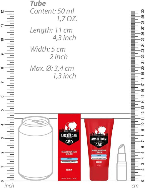 Crème de masturbation pour homme au CBD original d'Amsterdam - 50 ml