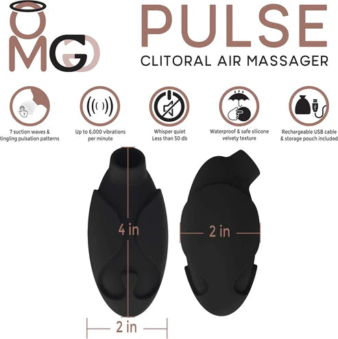 Masseur clitoridien rechargeable OMG Pulse, noir