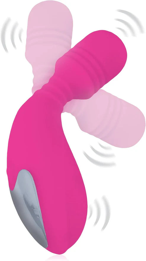 Vibromasseur double étanche en silicone Dualv-19-Amz Flexa de Doctor Love, rose