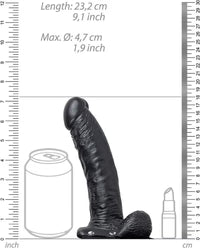 Shots - RealRock Vibrateur Creux à Sangles avec Boules - 18 cm noir