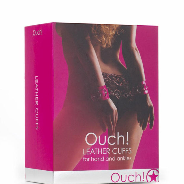 Ouch! Leather Cuffs Pink