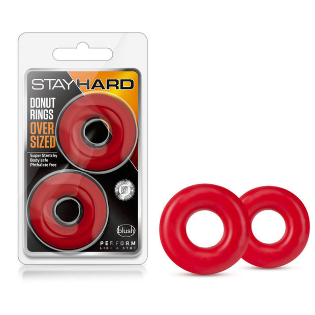 Stay Hard - Donut Rings  Oversized - Red