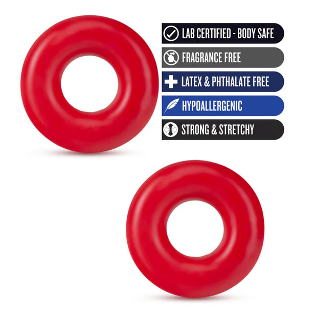 Stay Hard - Donut Rings  Oversized - Red