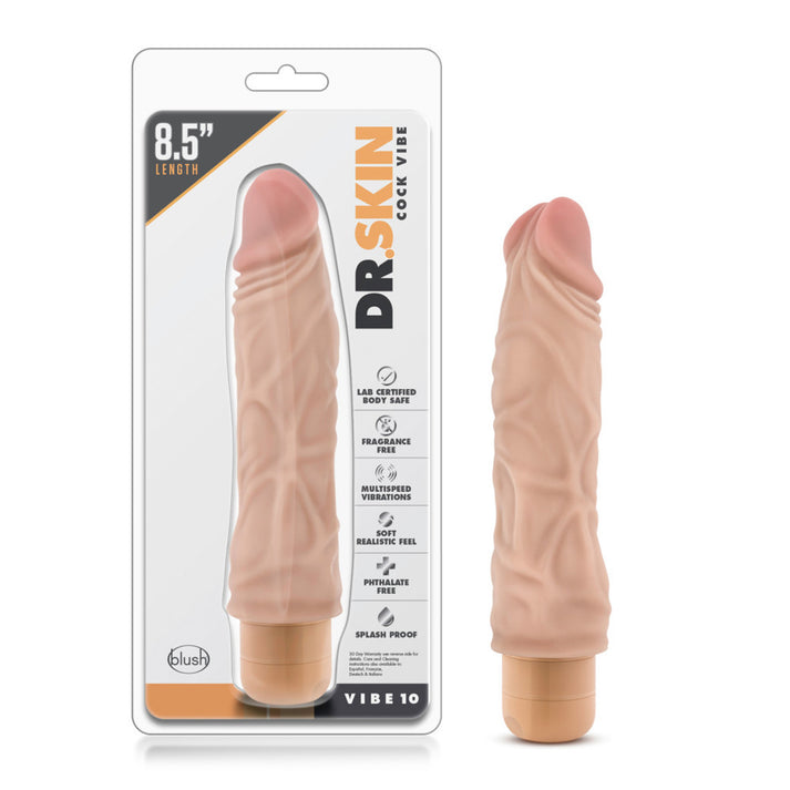 Dr. Skin - Cock Vibe 10 - 8.5 Inch Vibrating cock - Beige