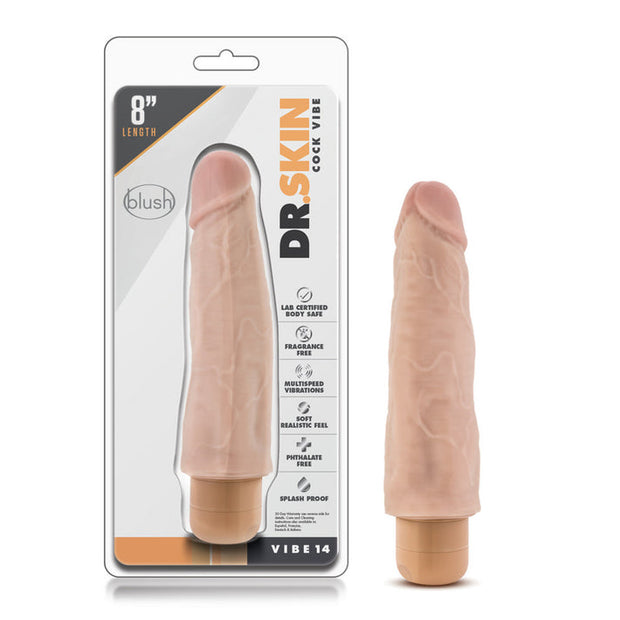 Dr. Skin - Cock Vibe 14 - 8 Inch Vibrating Cock - Beige