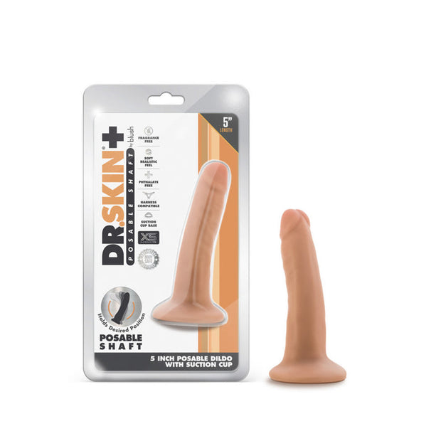 Dr. Skin Plus - 5 Inch Posable Dildo - Vanilla
