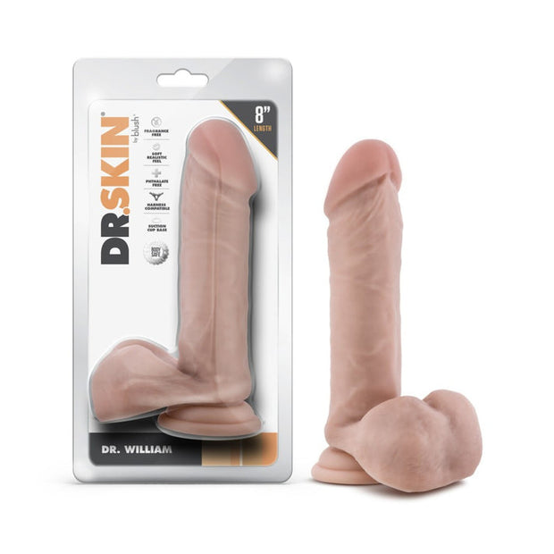 Dr. Skin - Dr. William - 8 Inch Dildo with Balls - Beige