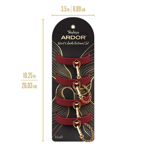 Temptasia® Ardor® - Menottes et entraves pour poignets et chevilles - Rouge