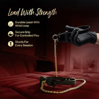 Temptasia® Ardor® - Collier et laisse - Noir avec nœud