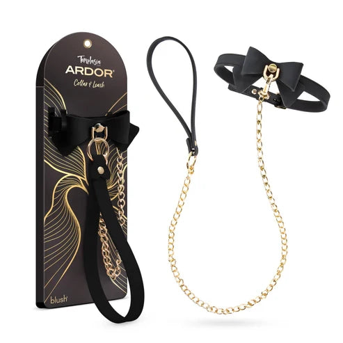 Temptasia® Ardor® - Collier et laisse - Noir avec nœud