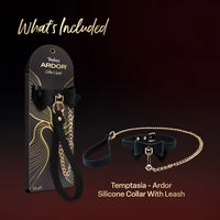 Temptasia® Ardor® - Collier et laisse - Noir avec nœud