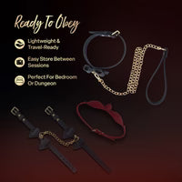 Temptasia® Ardor® - Collier et laisse - Noir avec nœud