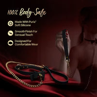 Temptasia® Ardor® - Collier et laisse - Noir avec nœud
