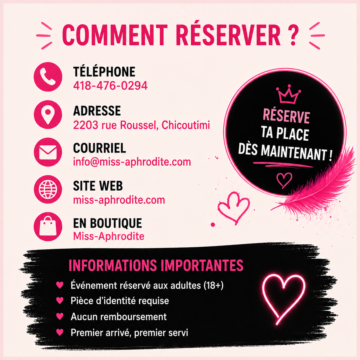 🎉 Méga Bingo Miss-Aphrodite | 7 août 2026