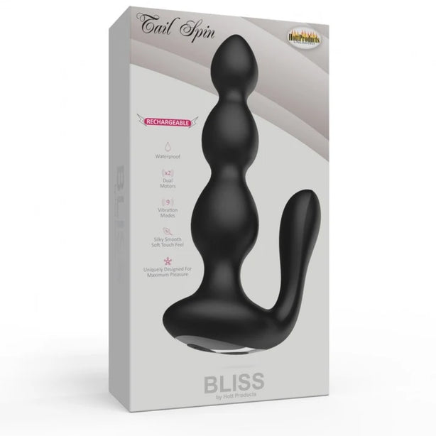 Tail Spin - Beaded  Anal Vibe (Black)