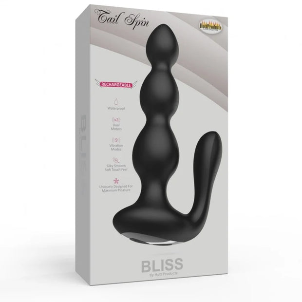 Tail Spin - Beaded  Anal Vibe (Black)