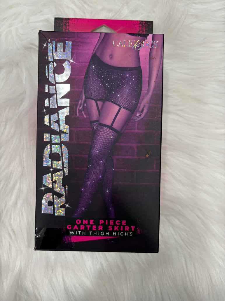 Radiance by Calexotics- One piece garter skirt with tight highs