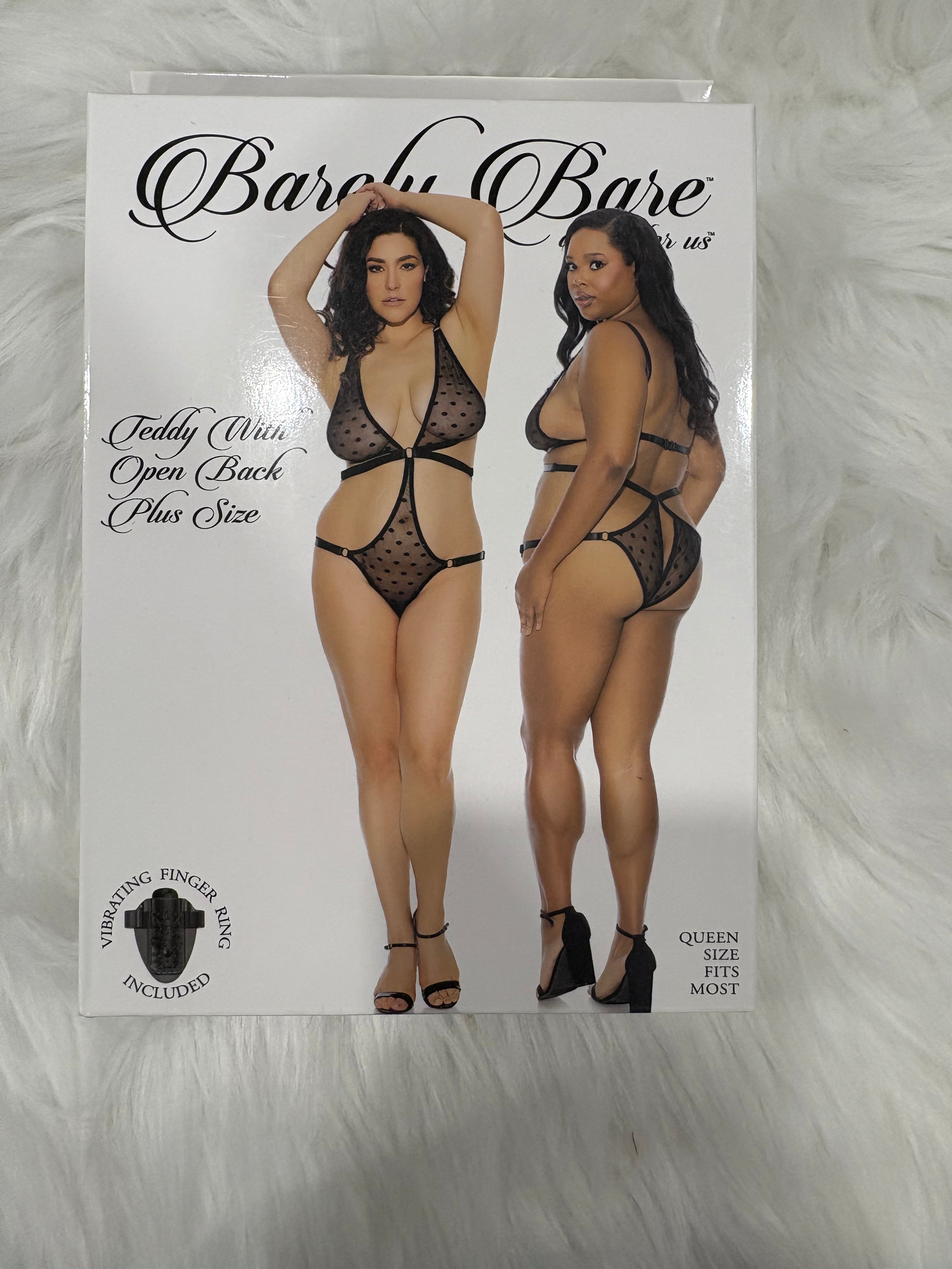 Barely Bare- Teddy with open back- Plus size