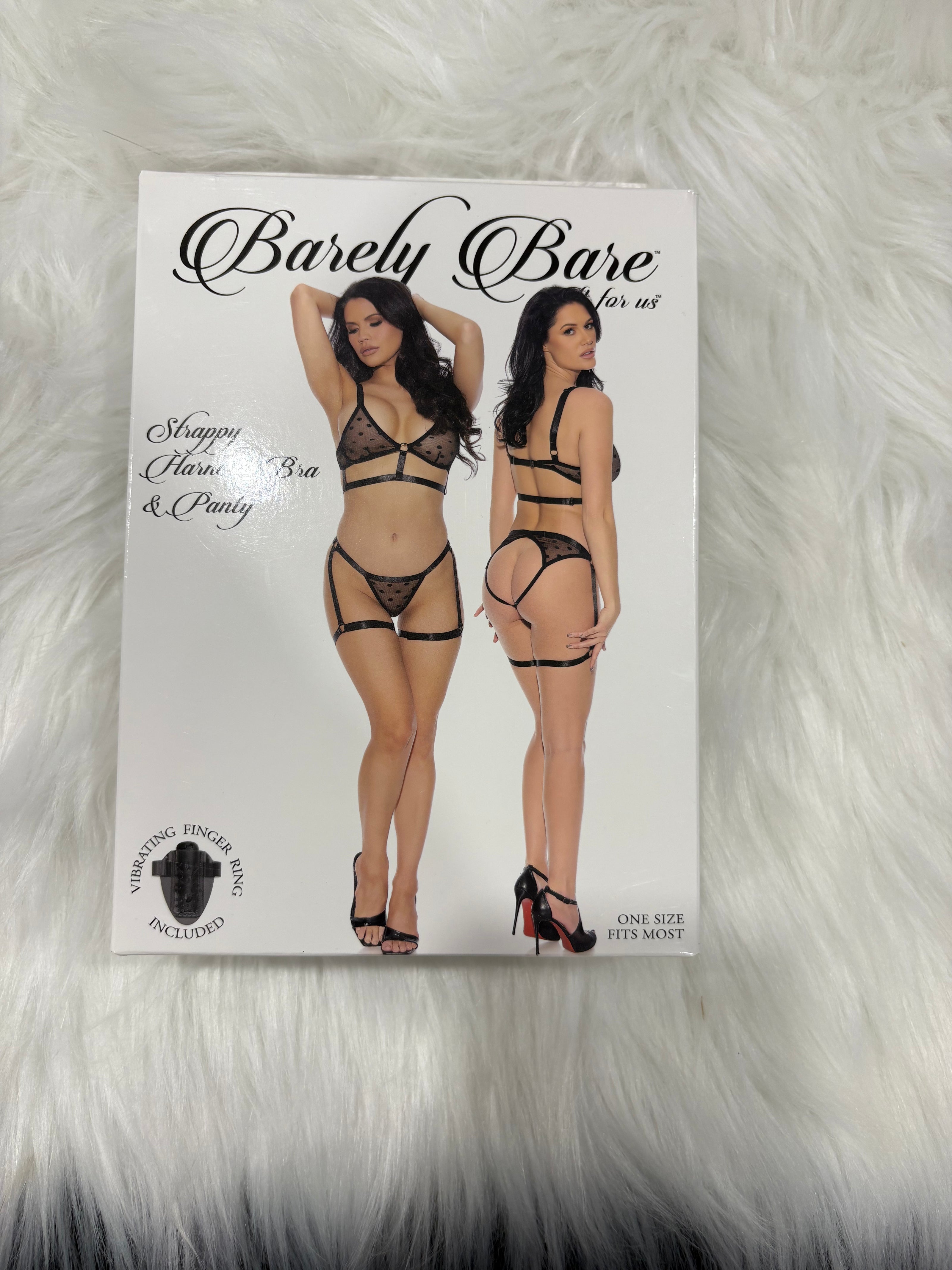 Barely Bare- Strappy harness bra & panty