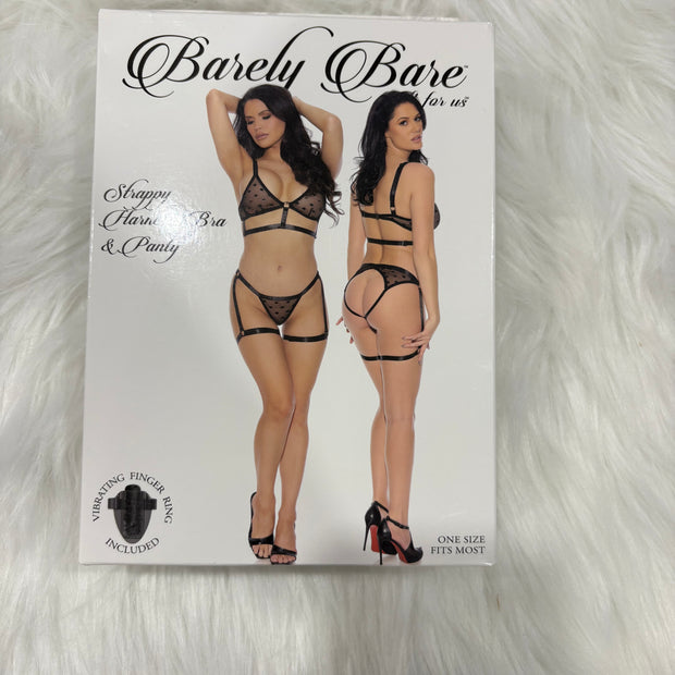 Barely Bare- Strappy harness bra & panty