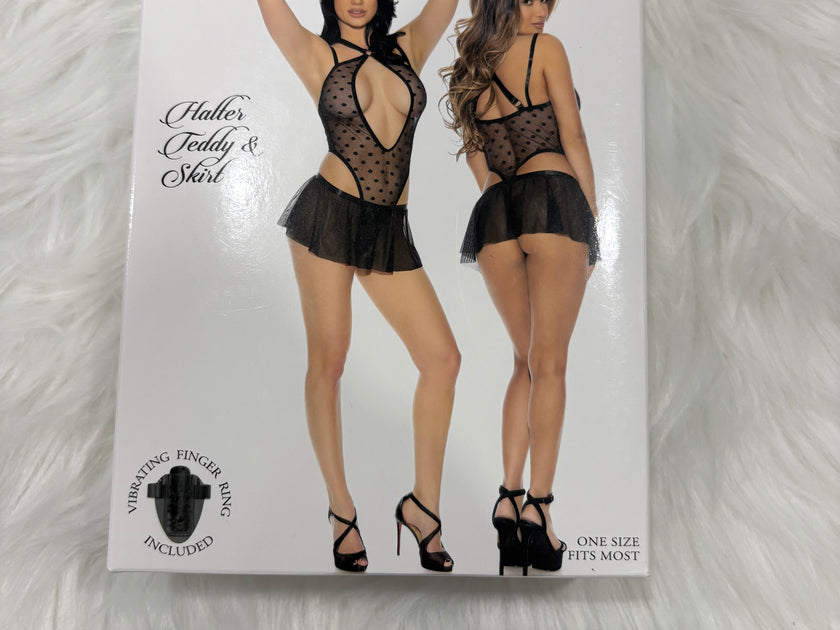 Barely Bare- Halter teddy & skirt