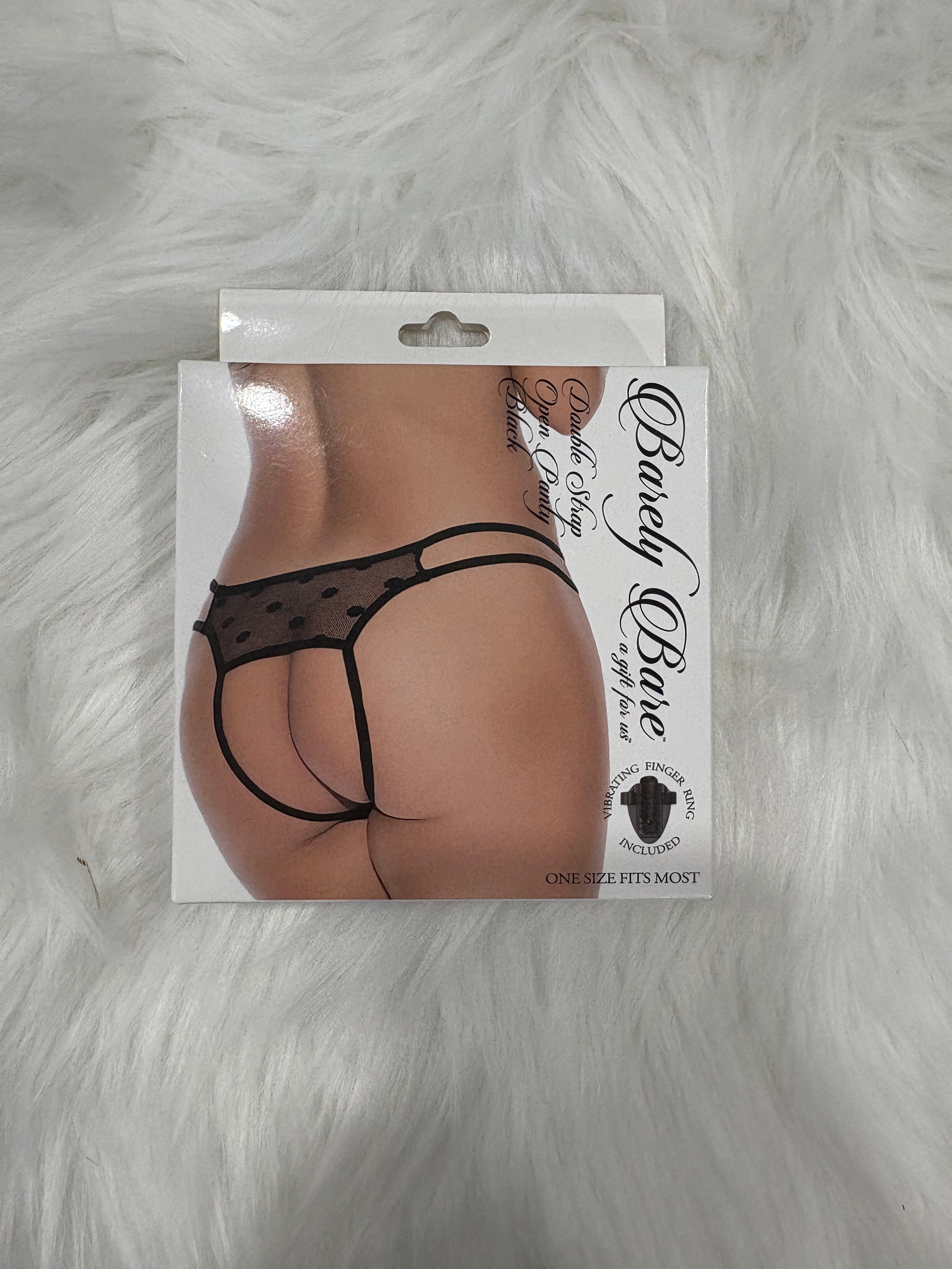 Barely Bare- Double strap open panty black