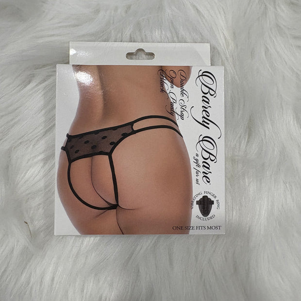 Barely Bare- Double strap open panty black