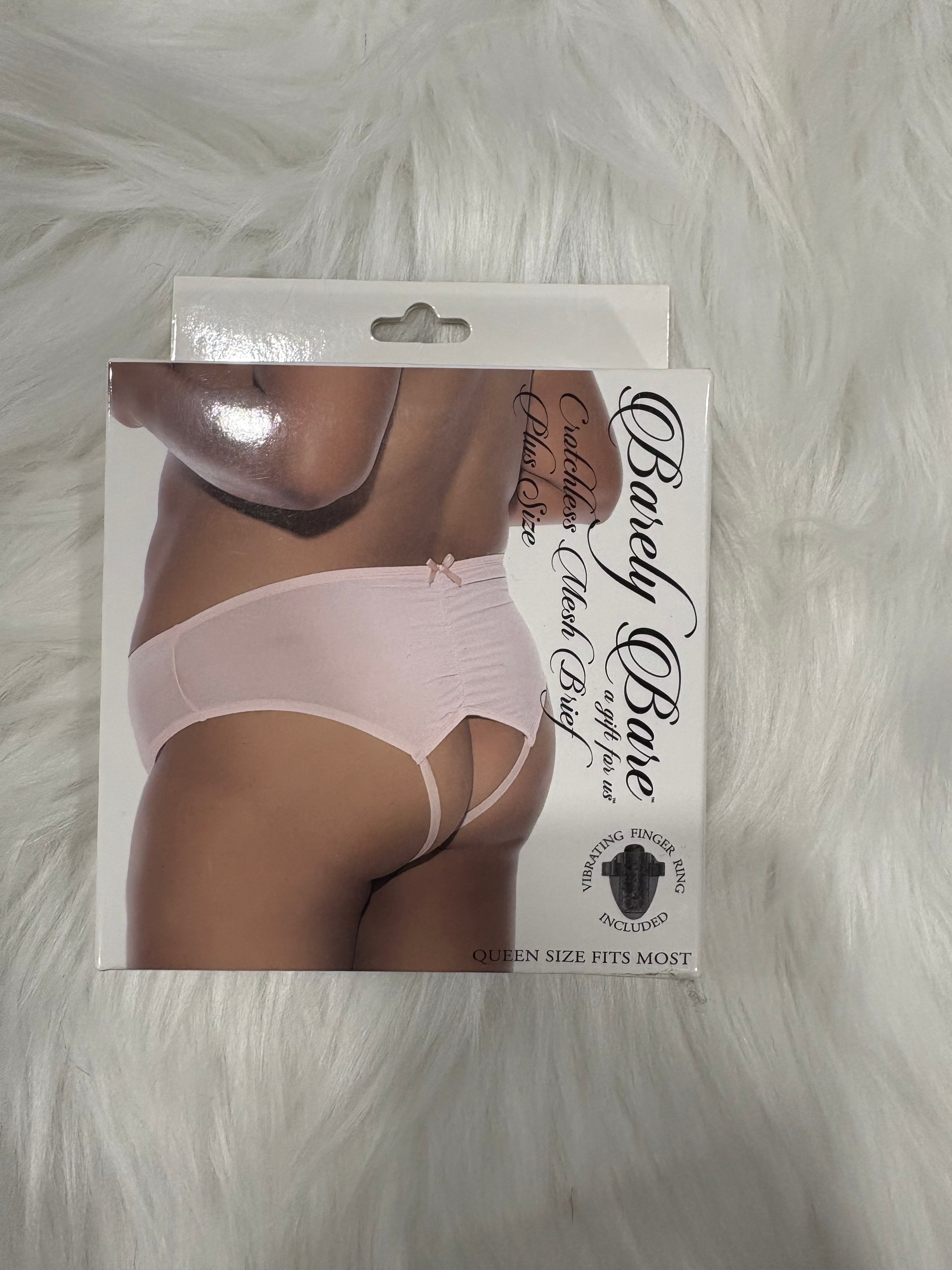 Barely Bare- Cratchless mesh brief Pink- Plus size