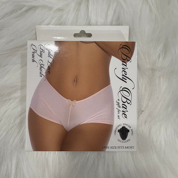 Barely Bare- Split lace boy shorts peach
