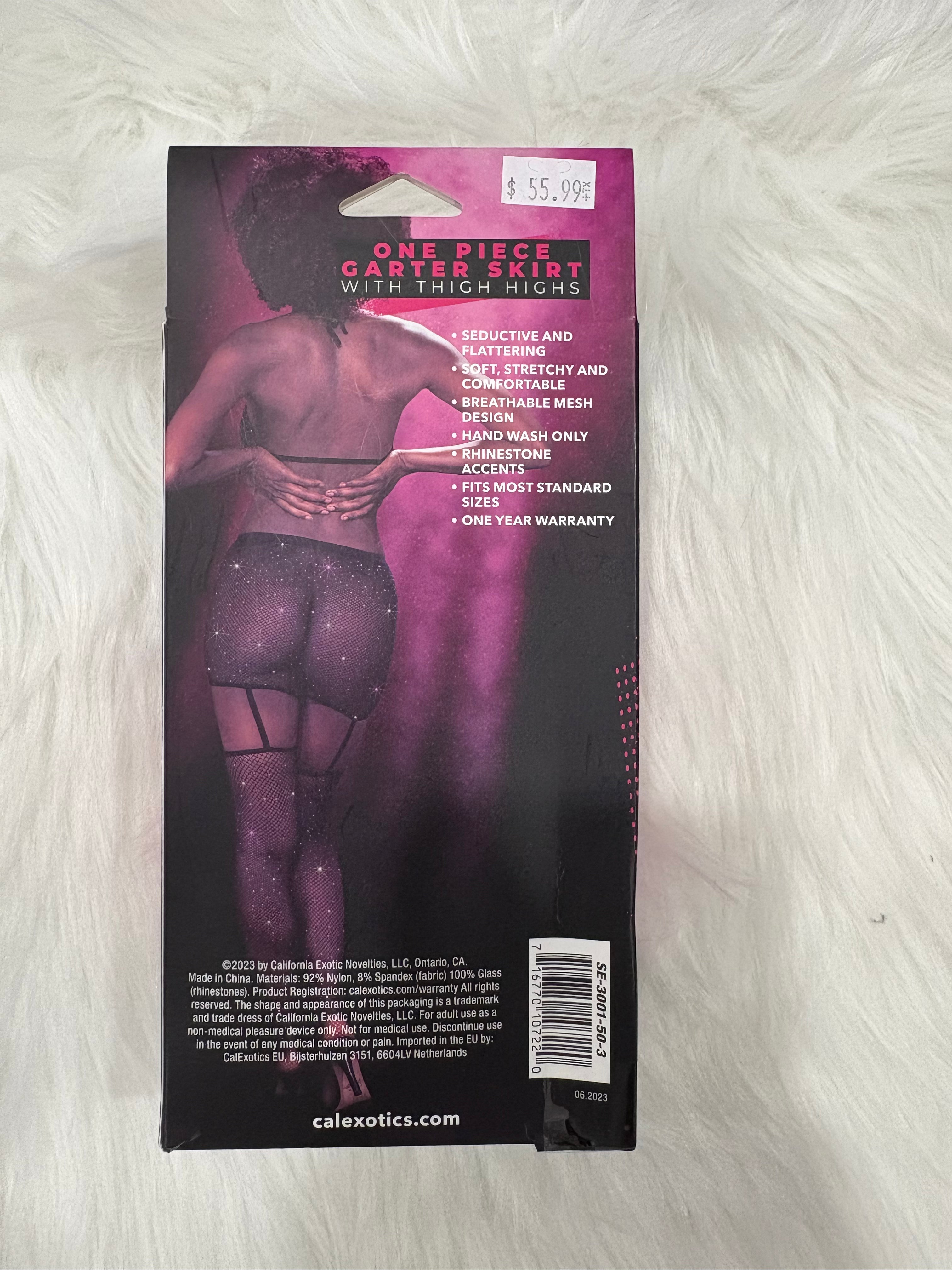Radiance by Calexotics- One piece garter skirt with tight highs